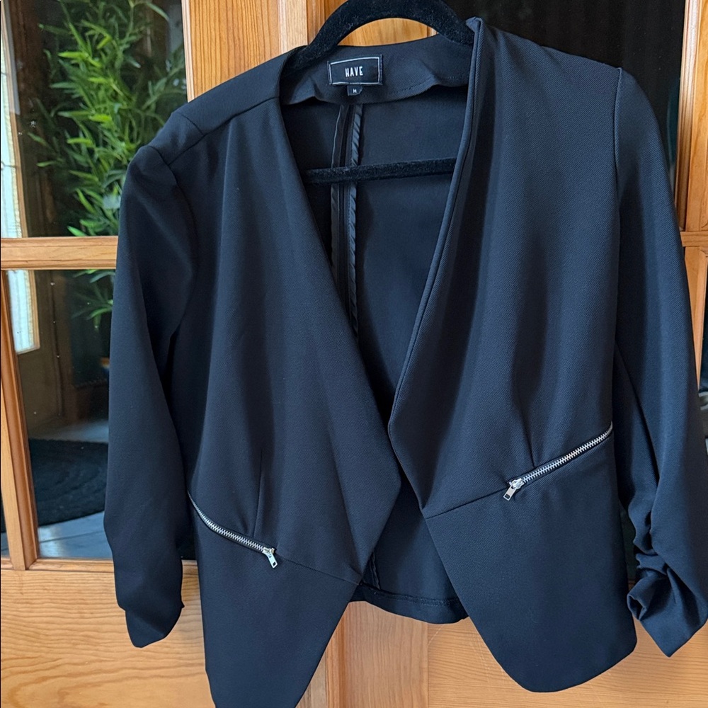 Have Black Blazer with Zipper Details